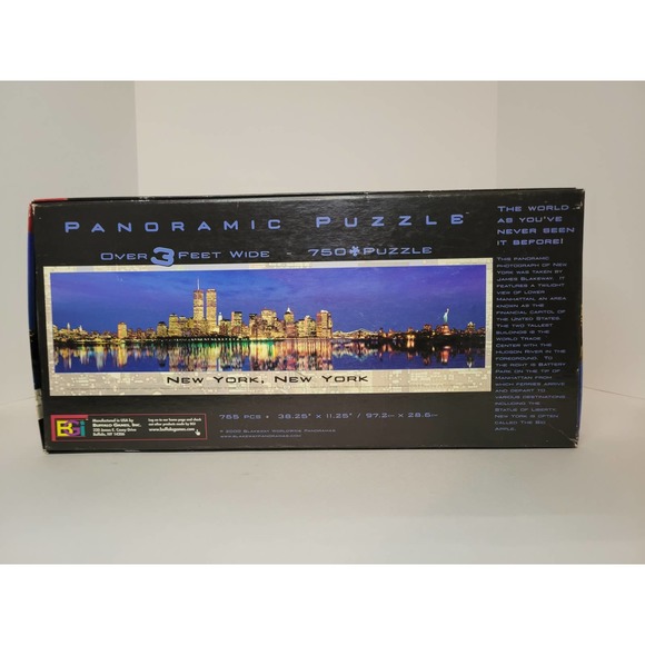Vtg New York City 3 Ft. Wide Panoramic View 750 Piece Puzzle World Trade Center - Picture 2 of 7